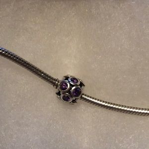 Purple cz pandora charm